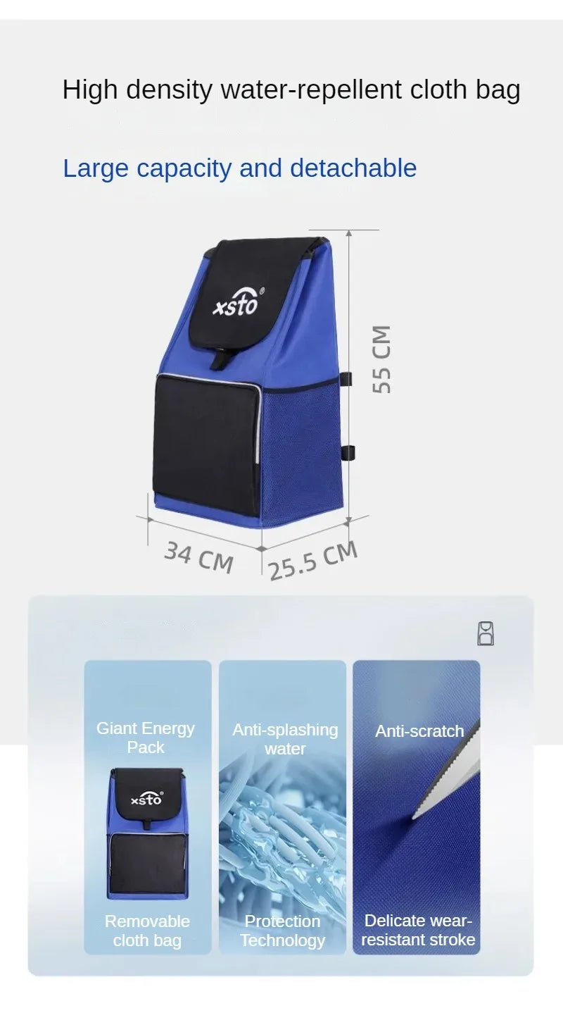 Electric Shopping Cart Folding Silent Outdoor Portable Stair Climbing Machine with Wheel Storage Bag Shopping Car Household Item