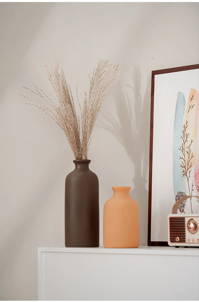 Ceramic Vase White Flower Pot Nordic Decorative Vase Dry Flower Vases for Home Living Room Desktop Decor ваза для цветов
