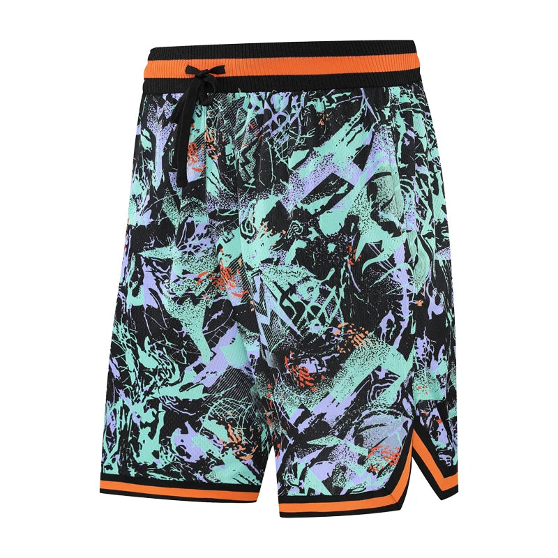 Basketball Pockets Shorts Outdoor Men Sporting Beaching Bottoms 3D Print Traning Bodybuilding Breathable Gym Running Short