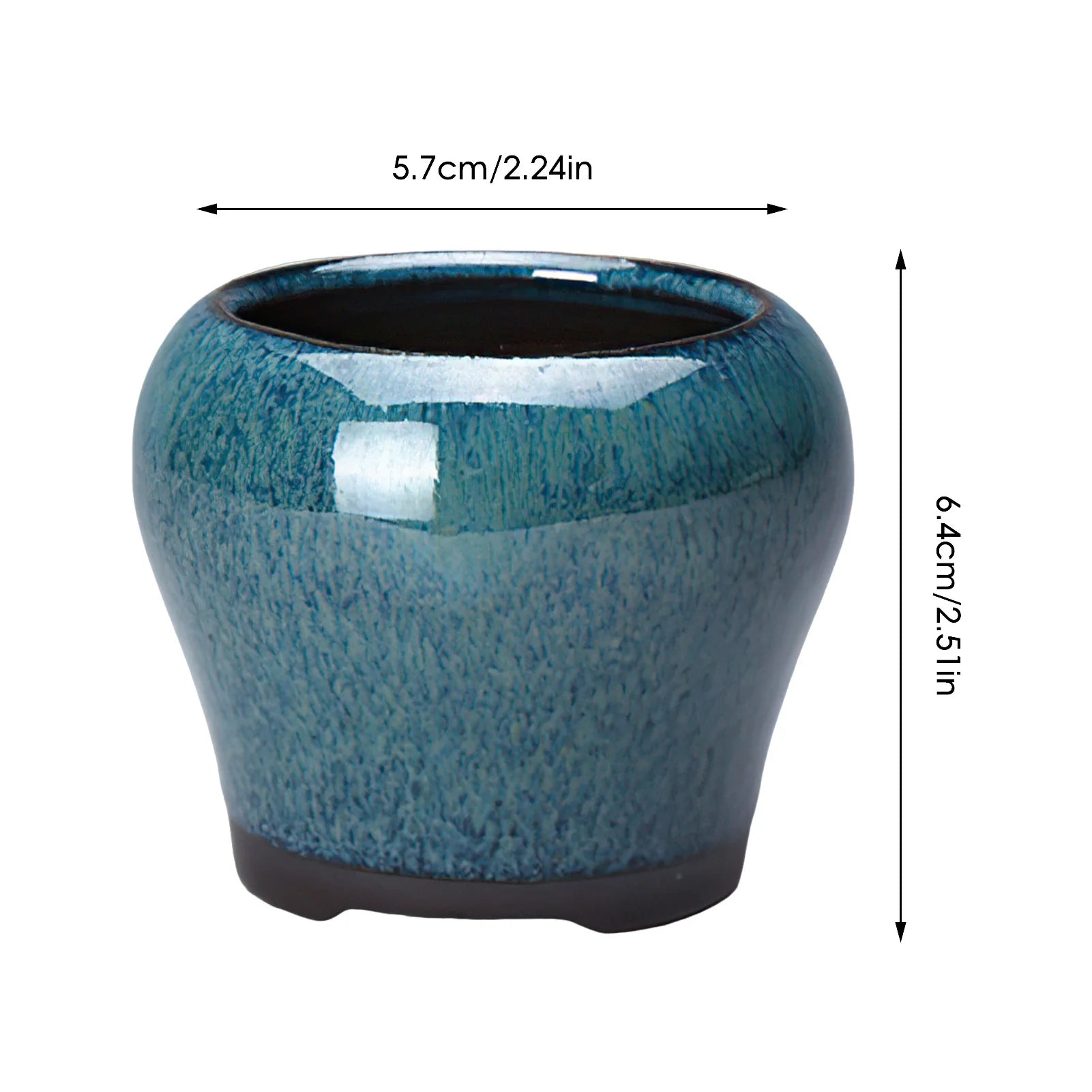 Ceramic Succulent Flower Pot Chinese Style Pottery Bonsai Pots with Drain Hole Purple Sandstone for Desktop Home Decoration