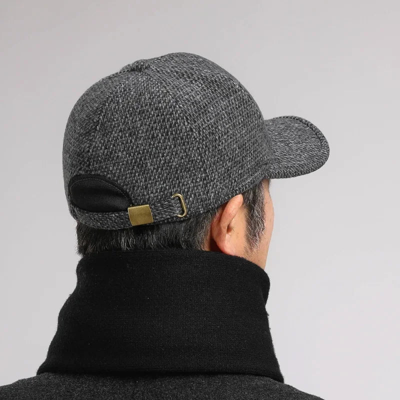 Baseball Cap Autumn Woolen Knitted Designer Men's Winter Cap Thicken Warm Hats with Earflaps Men's Brand Hats Dad Trucker Hats