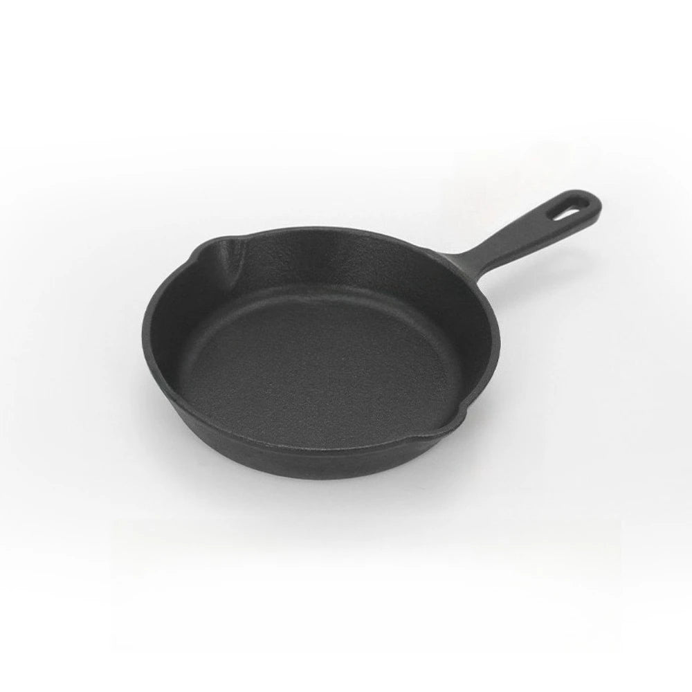 Cast Iron Skillets Round Reusable Frying Pans Griddle Egg Pan Suitable for Indoor Outdoor Stove Grill Home Kitchen Cookware