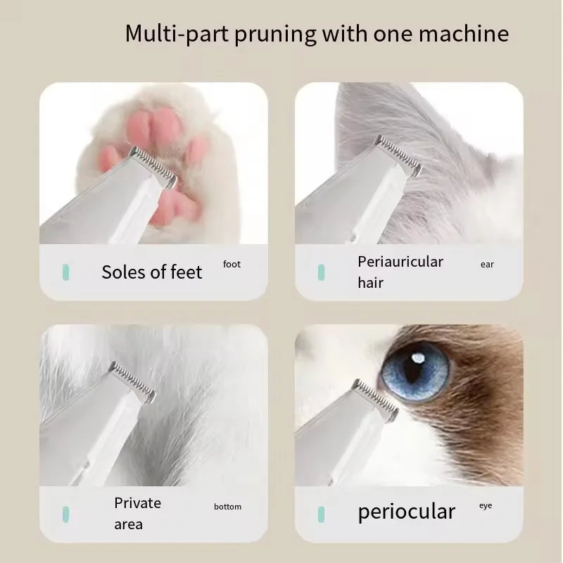 All In One Low Noise Electric Clipper With Vacuum Suction For Cats Dogs Rechargeable Paw Hair Trimmer Shaver Pet Care Tool