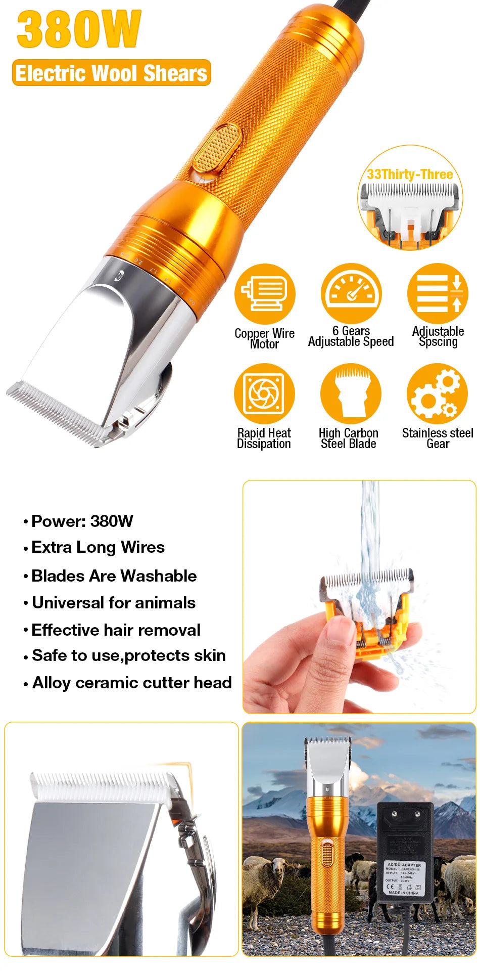Electric Cashmere Goat Shearer 12V Household Pet (Cat/Dog/Rabbit/Sheep) Professional Hair Trimmer Carpet Tufting Trimmer