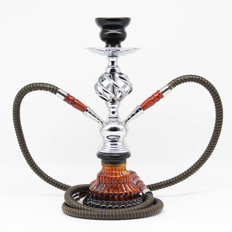 Arabic Hookah Set With Ceramic Shisha Bowl Shisha Pipe Glass Hose Metal Charcoal Tongs Chicha Narguile Smoking Tools