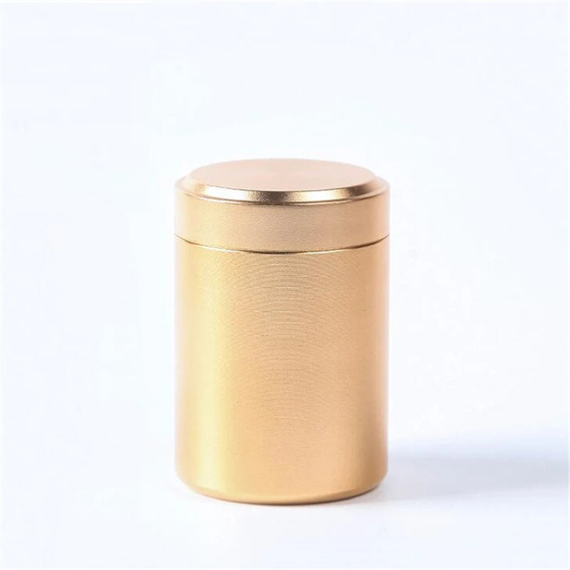 60ML Solid Color Airtight Smell Proof Container Aluminum Alloy Herb Stash Metal Sealed Can Tea Jar Storage Boxes