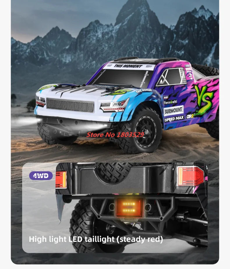 70KM/H Brushless RC Short Car 1/16 Brushless 4WD RC Short Course TruckIndependent SuspensionFull Ball Bearings Metal Driveshaft