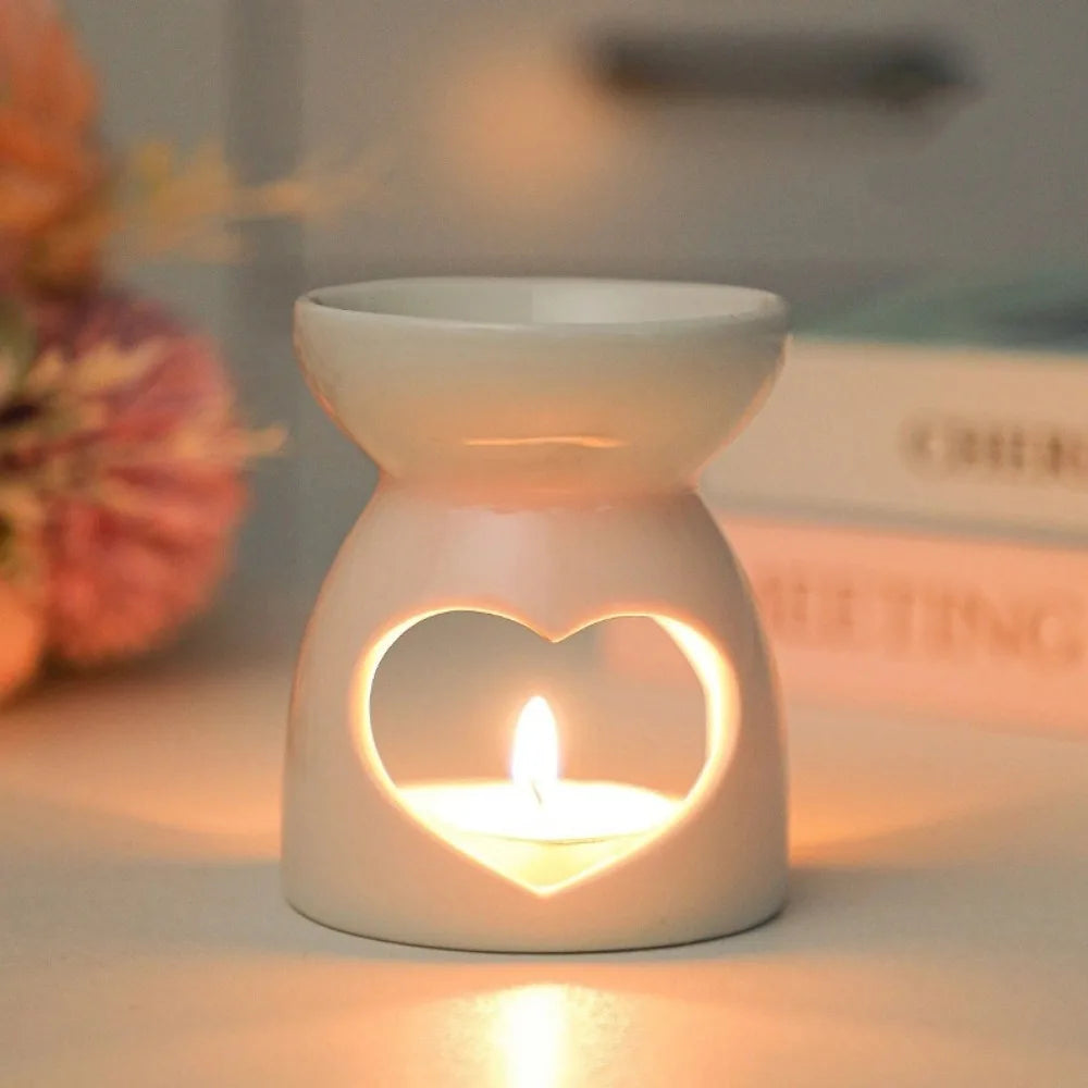 Ceramic Handicrafts Candle Holders Hollow Patterns Essential Oil Burners Candle Lamps Incense Lamps Home Living Room Decoration