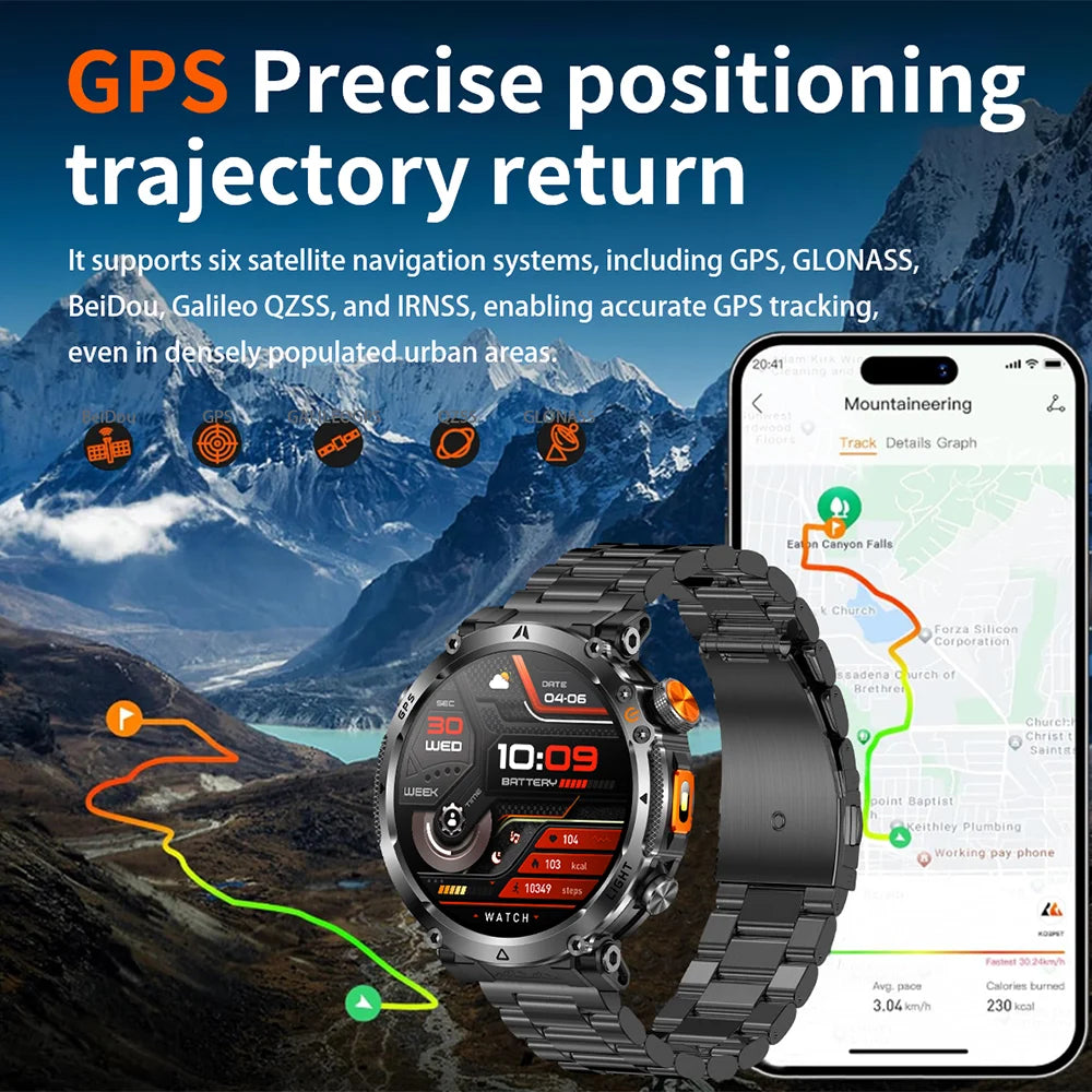 2026 New GPS Ultra Outdoor Sports Smart Watch 1.7" AOD Compass 5ATM Waterproof 170+ Sports Man Durable Military Call Smartwatch