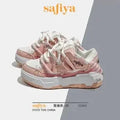 Cute Harajuku Sneakers Women's Running Shoes New Blue Thick Platform Sneakers Students Outdoor Casual Pink Vulcanized Shoes 42