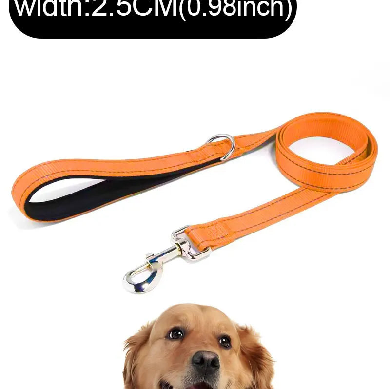 Dogs Leads Leashes Reflective Drawstring Pet Leash Explosion-proof Dog with D-ring & Metal Fastener for Dog Walking and Training