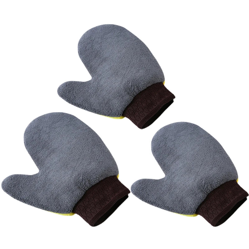Car Washing Gloves Microfiber Coral Velvet Strong Water Absorption Body Cleaning Glove Double Sided Thickened Duster Clean Tools