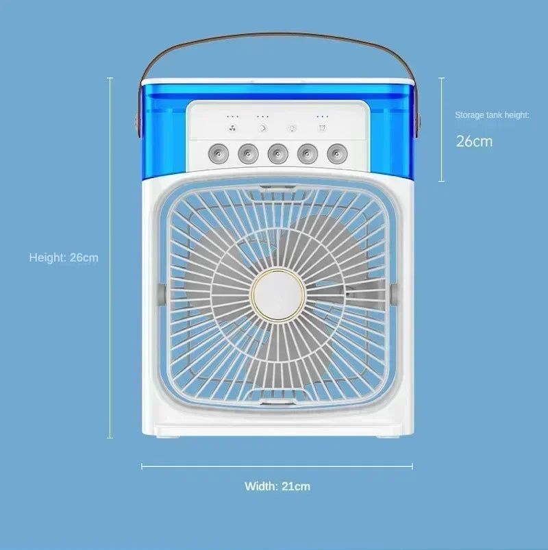 Fan - 3 in 1 Portable Desktop Humidifier Cooler USB Mini Air Conditioner Night Light Spray Quiet Summer Cooling for Home