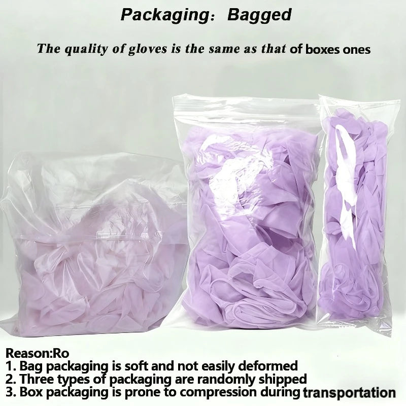 10-100PCS Disposable Light Purple Nitrile Gloves Latex Free Waterproof For Cleaning Hairdressing Dishwashing Tattoo Gloves
