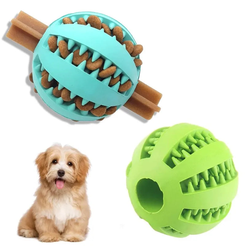 6CM 2PCS Dog Treat Ball Set – Interactive Rubber Food Toy for Puppies and Small Dogs, Relieves Boredom, Mental Stimulation
