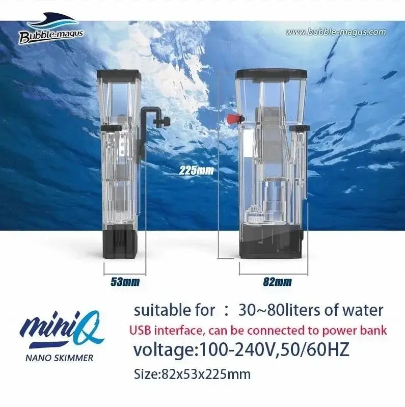 BM MiniQ 100-240V Built-in Hanging Type Internal Nano Protein Skimmer for Small 75L Saltwater Aquarium Fish Tank