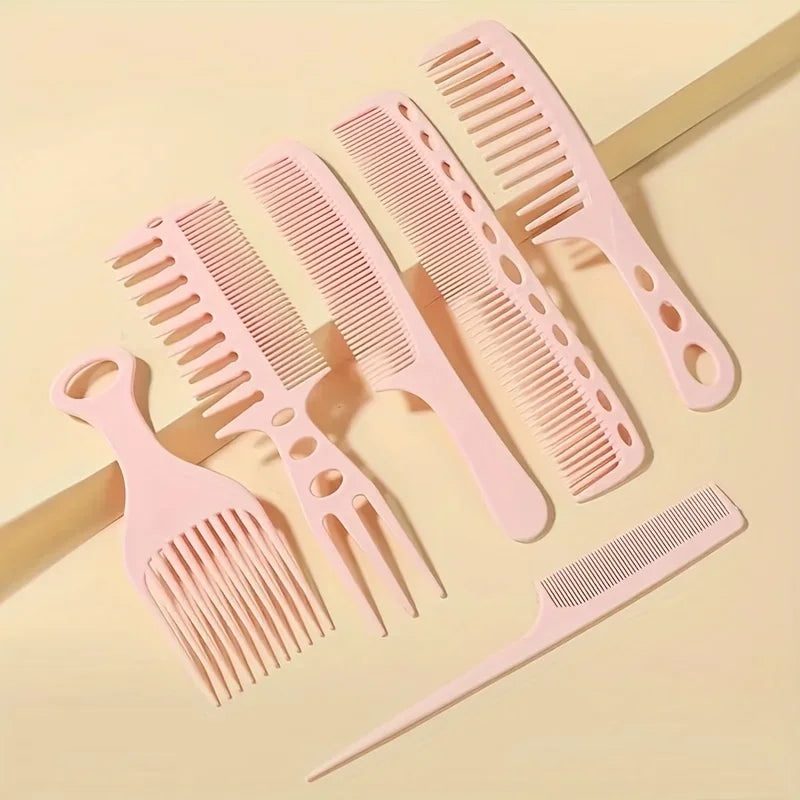 6pcs New Styling Hairdressing Men Women Beauty Salon Hair Hairdressing Black Brush Combs Hairbrush