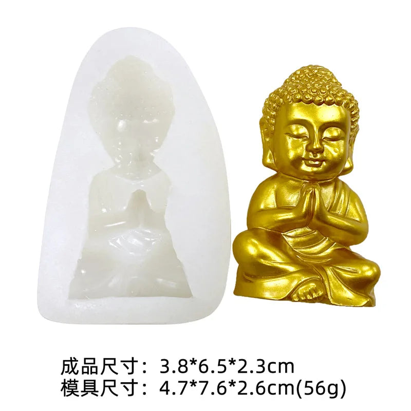 3D Buddha Silicone Candle Mold Church Maitreya Buddha Craft Plaster Epoxy Resin Making Supplies Diy Handmade Candle Making Kit