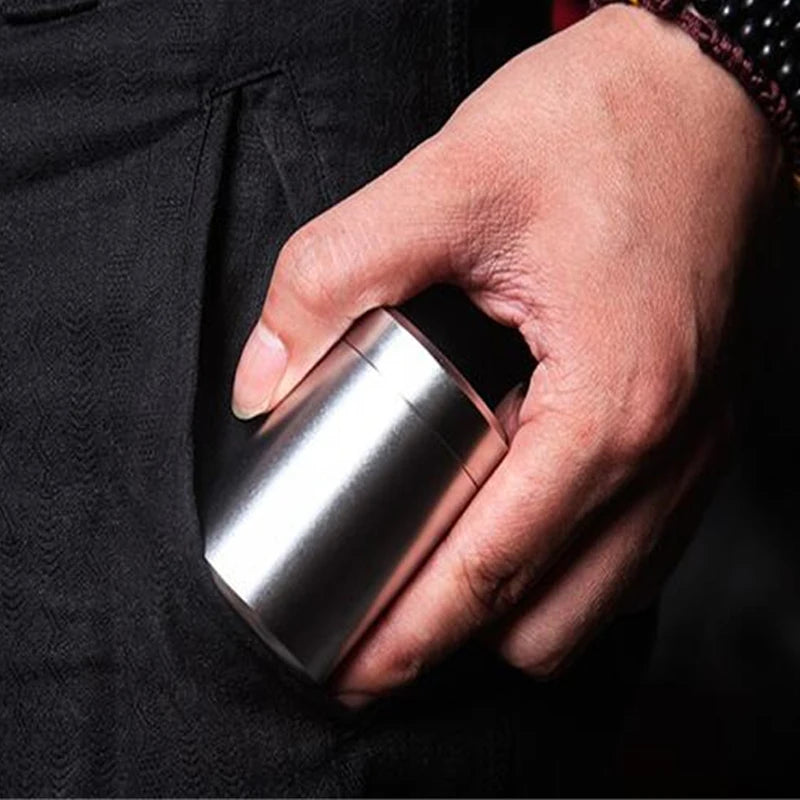60ML Solid Color Airtight Smell Proof Container Aluminum Alloy Herb Stash Metal Sealed Can Tea Jar Storage Boxes