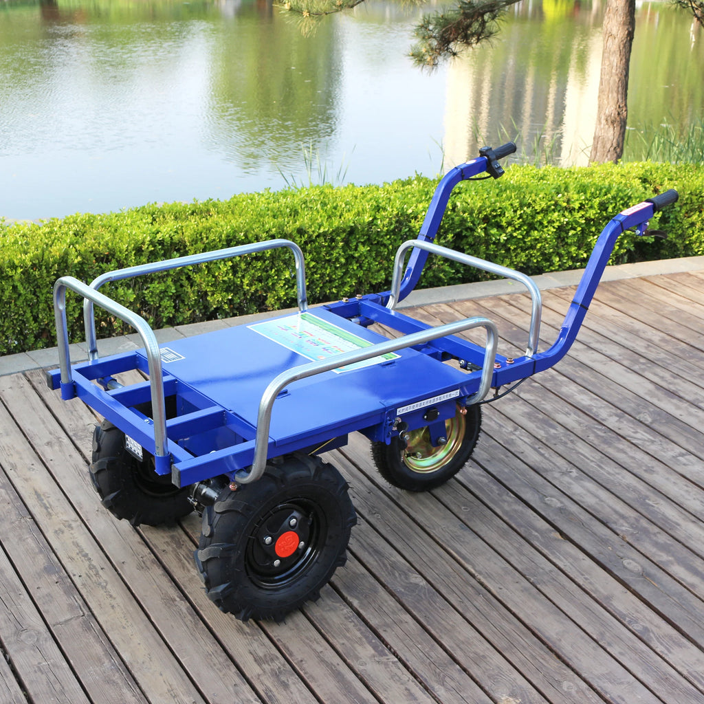 Electric Trolley Cart Agricultural 3 Wheels Wheelbarrow Home Handling Farming Orchard Hill Climbing Electric Transport Trolley