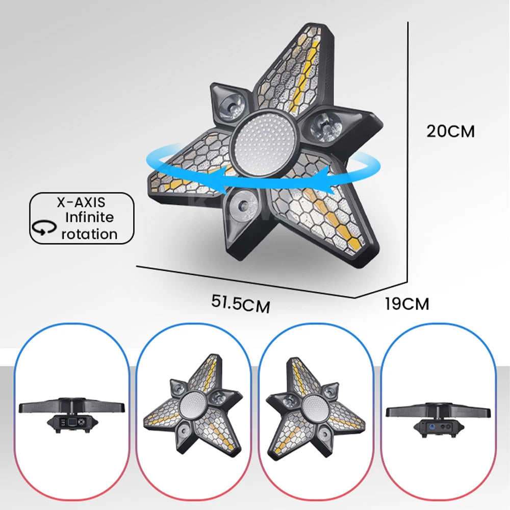 3-Leaf Stage Retro LED COB Light 280W DMX Party Control Sound-Activated RGBW Pixel DJ Lighting for Disco Wedding Concert Club
