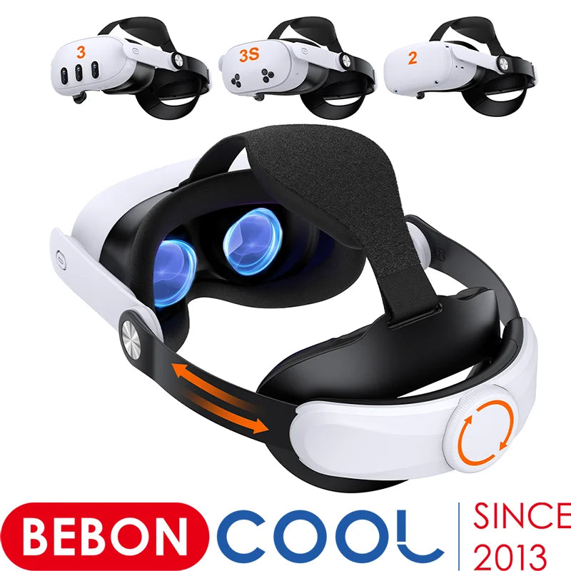 Beboncool Comfort Head Strap for Meta 2/3/3S–Precision-Adjustable Upgrade Headset Strap for VR with Flip Visor & Washable Design