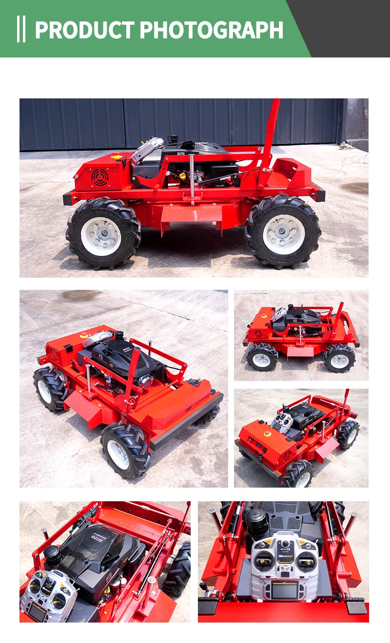 Customized remote-controlled four-wheel small robot lawn mower with a cutting width of 600mm, achieving efficient lawn care
