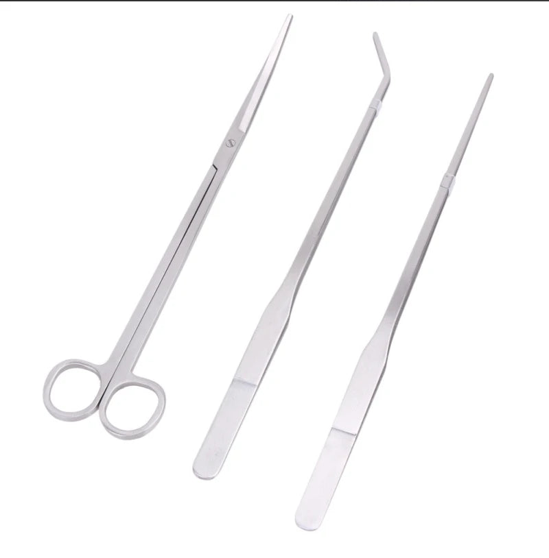 Aquarium Tools Set Scissor Tweezers Plants Wave Scissors Grass Stainless Cleaning Tools Fish Tank Shovels Aquarium Accessories