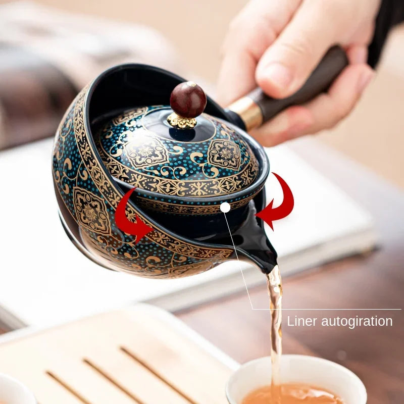 Chinese Kung Fu Tea Set Sand Ceramic Tea Set Travel Kung Fu Tea Set Gift Porcelain Purple Clay Pot Poured Ceramic Tea Set
