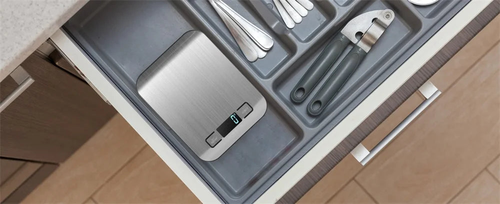 Digital Kitchen Scale LED Display 10kg/1g Stainless Steel Panel Electronic Scales Home Jewelry Food Snacks Weighing Baking Tools