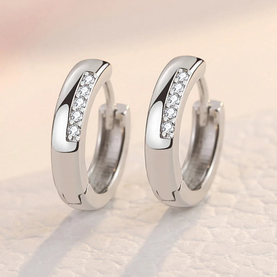 CHSHINE 925 Sterling Silver Summer Simple Zircon Earrings For Women Wedding Party Fashion Jewelry