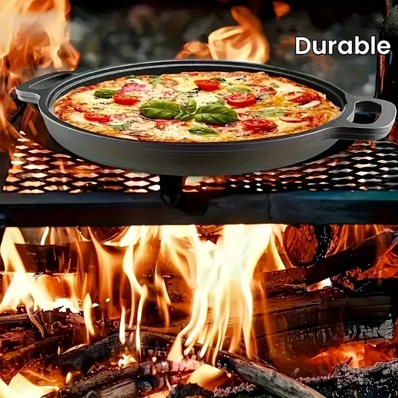 Cast Iron Frying Pan Non-stick Pan Pizza Egg Pancake Pot Vegetable Steak Skillet Home Kitchen Flat Pan Omelette Outdoor Cookware