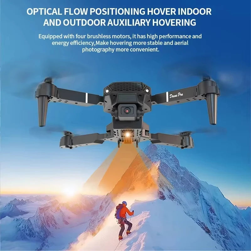Drones Toys Gifts 8K HD Dual Camera 2026 E88 Plus Mini Foldable GPS Brushless Motor Obstacle Avoidance RC Quadcopter LED For IOS