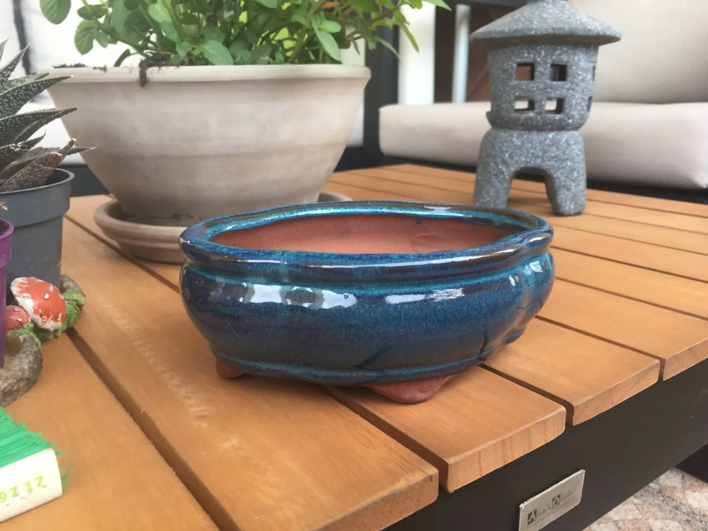 Creative Chinese Style Bonsai Flowerpot Ventilate Purple Sands Ceramic Craft Plant Pot Planter for Home Office