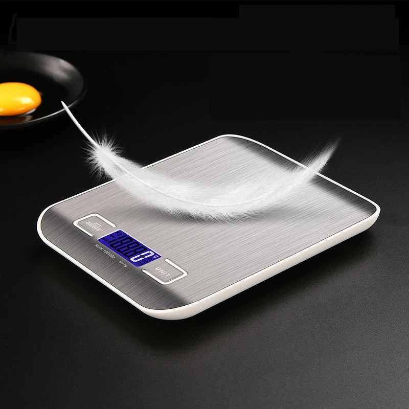 Digital Kitchen Scale LED Display 10kg/1g Stainless Steel Panel Electronic Scales Home Jewelry Food Snacks Weighing Baking Tools