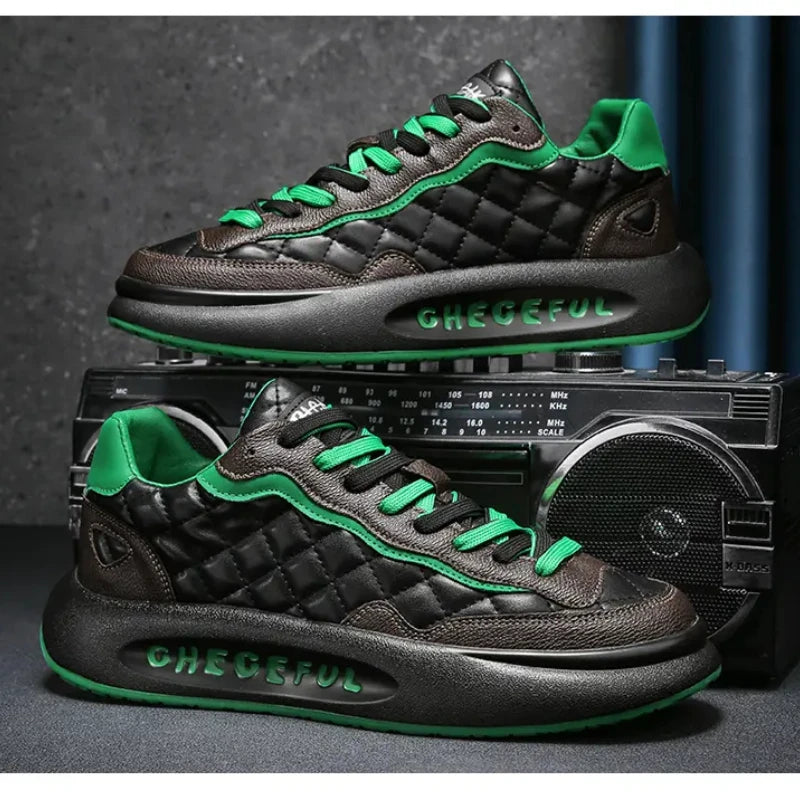 Men Spring Autumn Color Contrast Increased Casual Shoes Fashion Bandages Board Shoes High Quality Outdoor Boots British Style