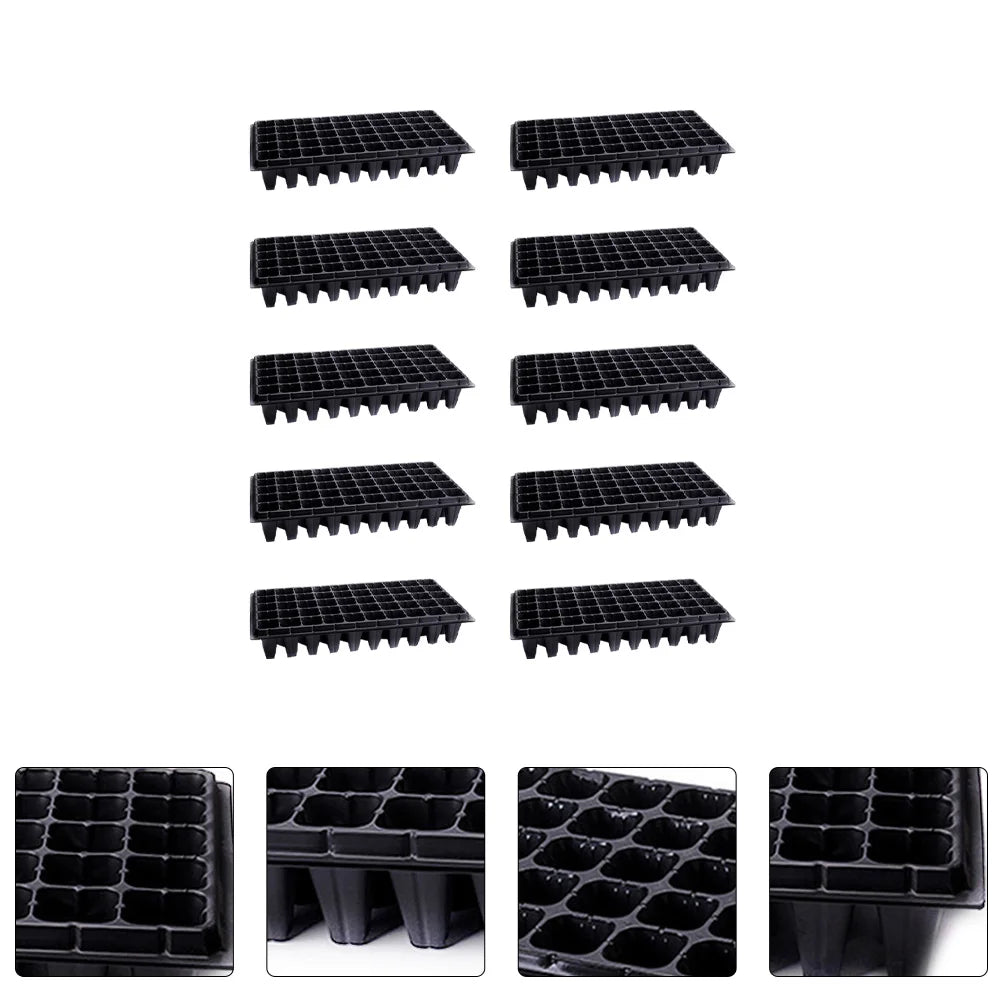 10 Pcs Seedling Tray Germination Starter Tray Nursery Planter Garden Trays Vegetable Herb Sapling Sowing Compost Hydroponic