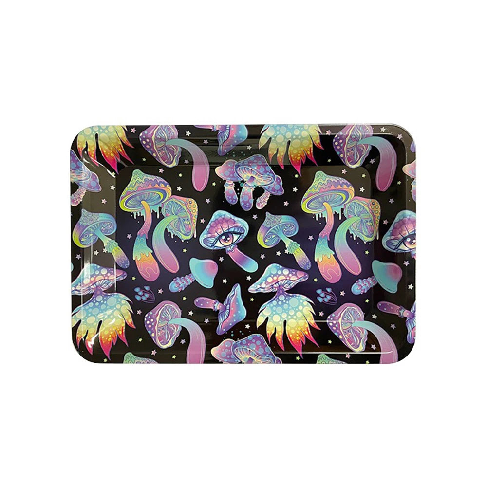 Cigar Rolling Tray Metal Storage Container Tinplate Household Supplies Accessories Size 18x12.5cm Storage Trays Various Patterns