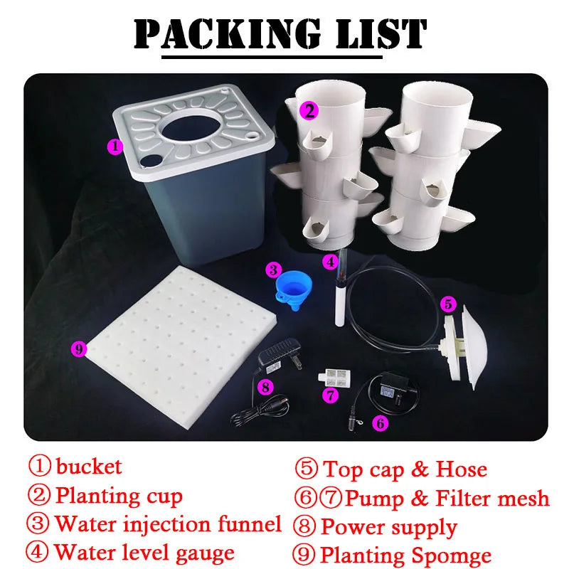 DIY Hydroponic Growing System Home Vertical Tower Veg Planter Indoor Vegetable Fruits Soilless Cultivation Equipment