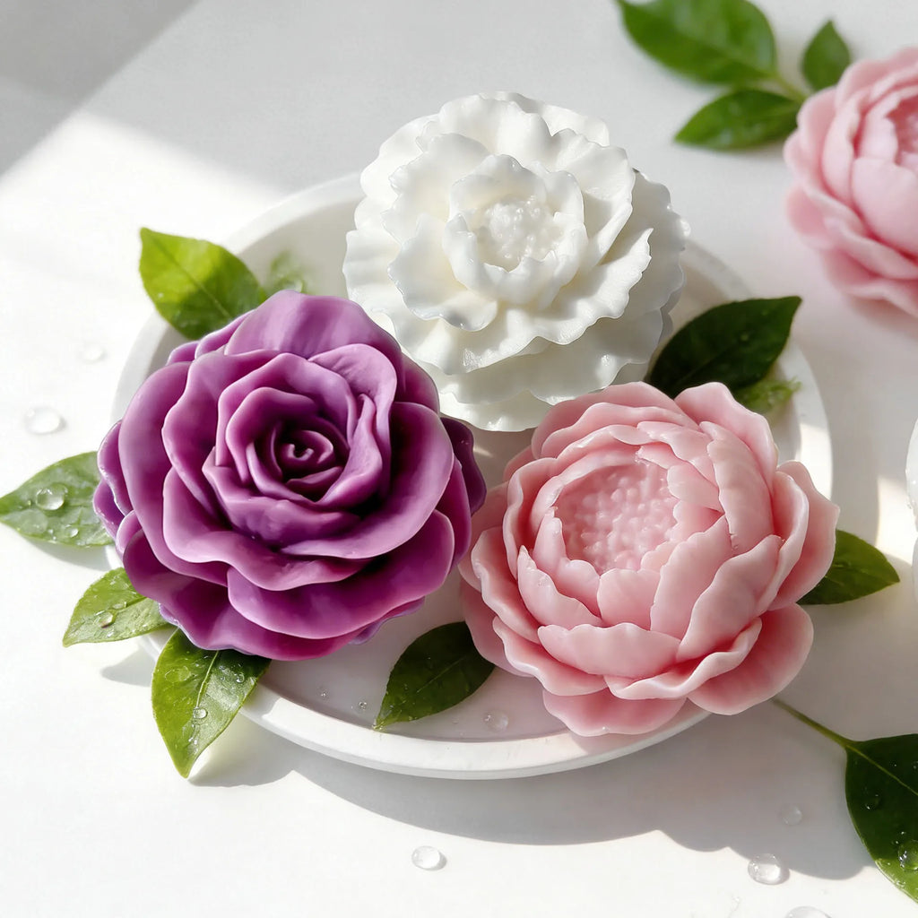 DIY Flowers Series Silicone Mold Handmade Aroma Candle Plaster Resin Mold Floral Form Rose Peony Chocolate Candy Baking Tool