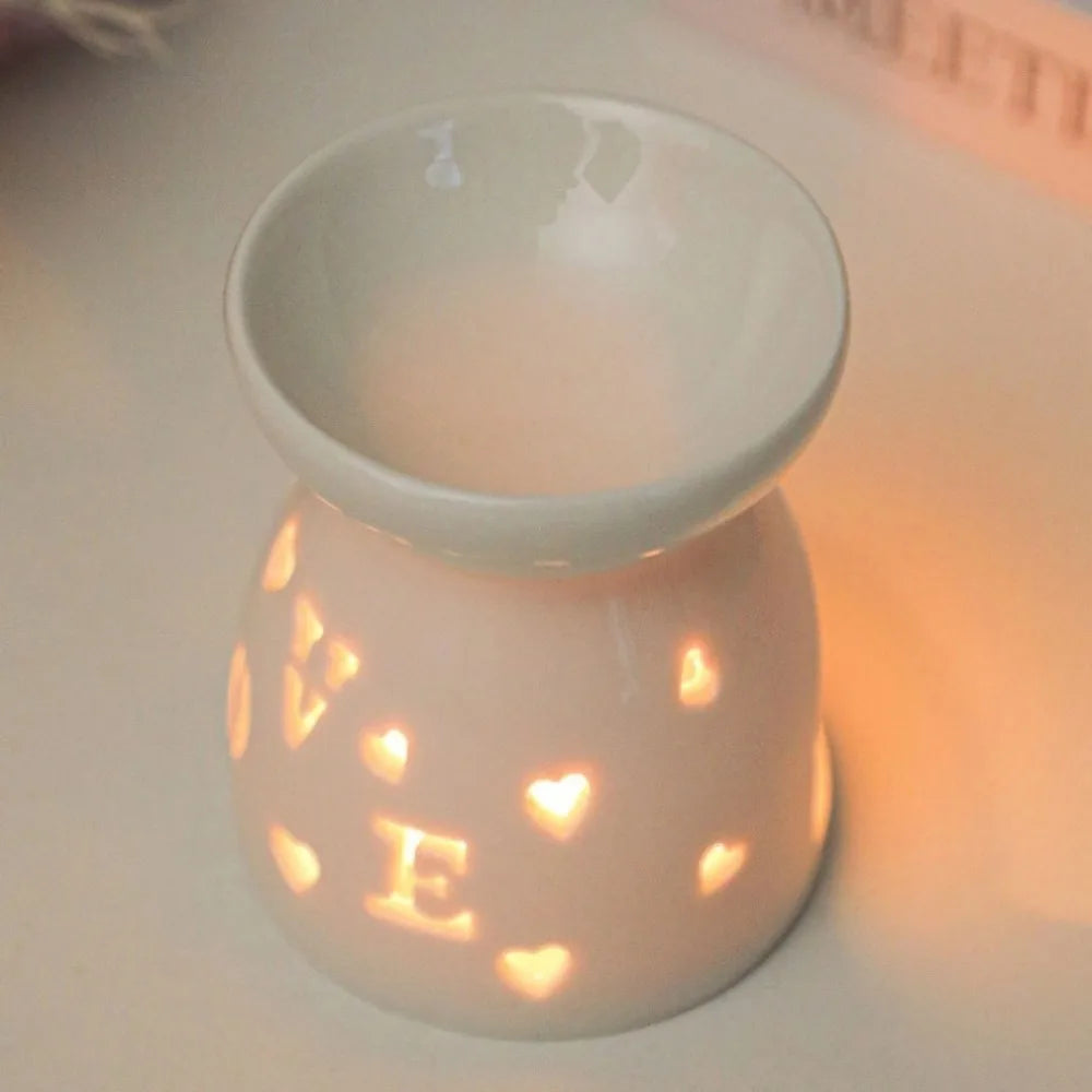 Ceramic Handicrafts Candle Holders Hollow Patterns Essential Oil Burners Candle Lamps Incense Lamps Home Living Room Decoration