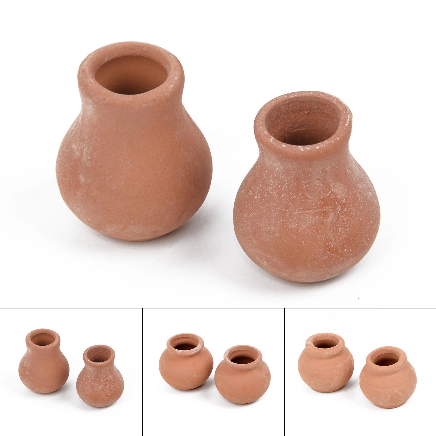 2PCS Mini Flower Pots Ceramic Clay Succulent Plants Pot For Plant Wedding Decoration Craft Handicrafts Garden Orchards Home