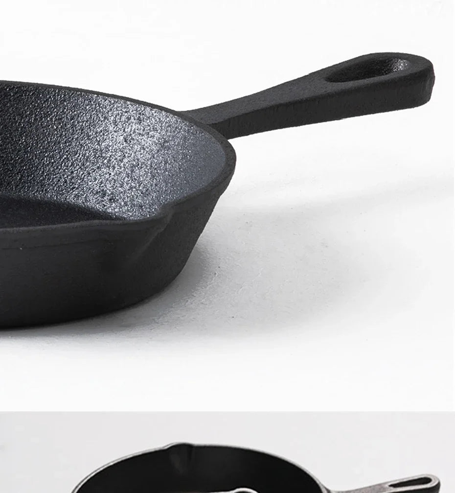 Cast Iron Frying Pan 14/16/20cm Non-stick Fried Steak Pot Egg Pancake Skillet for Gas Induction Cooker Universal Cookware