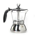 4/6 Cups Visible Moka Pot Transparent Pot Body Stainless Steel Coffee Maker Pot Universal Espresso Italian Coffee Machine