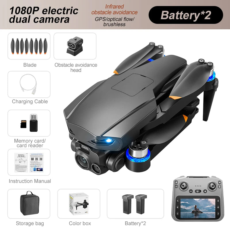Drone Professional GPS 8K HD Dual Camera RC Drones with Screen 5G WIFI Image Transmission FPV Aerial UAV Obstacle Avoidance Dron