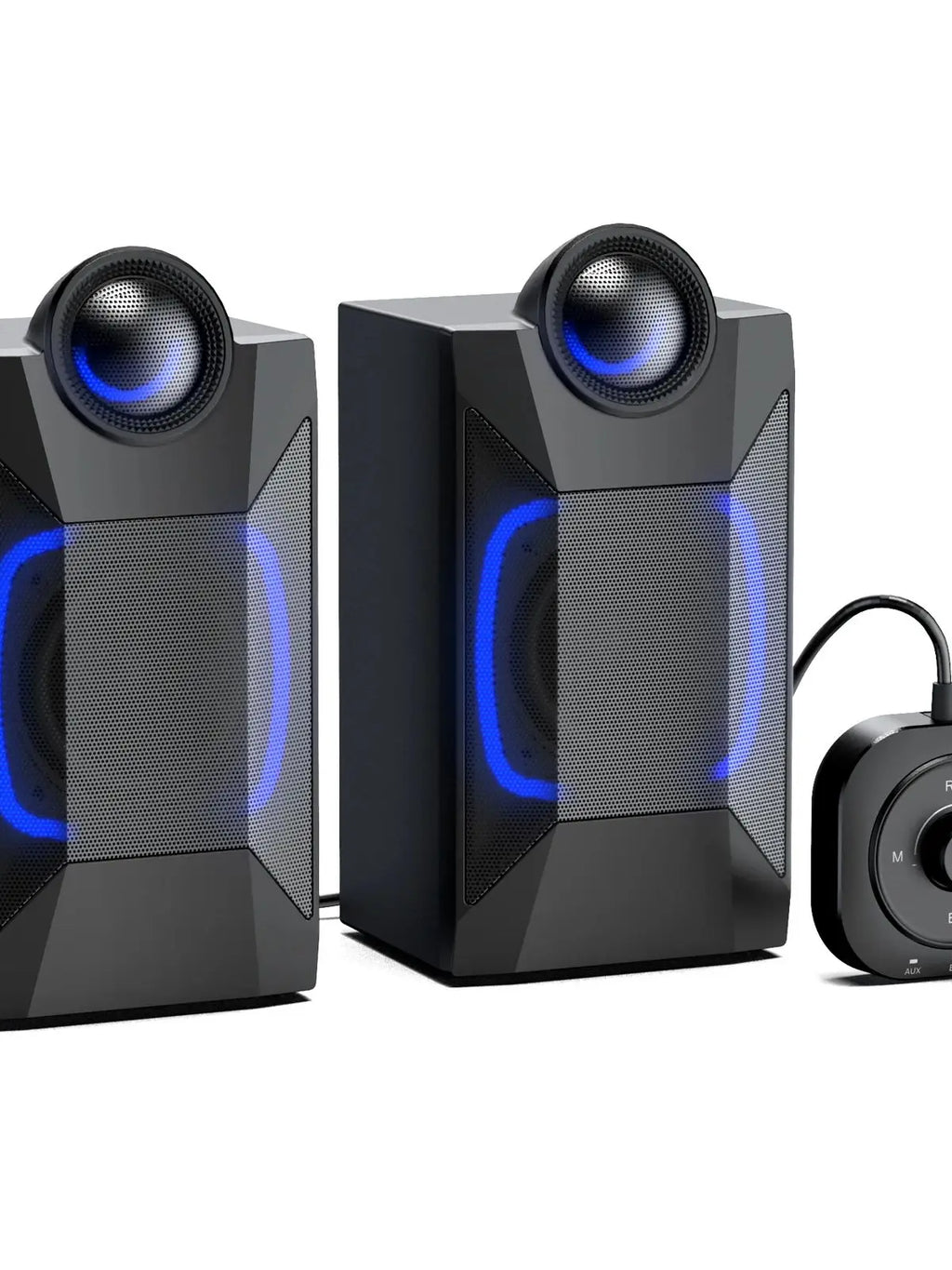 Bluetooth Computer Speakers, Dynamic RGB Desktop Speaker, 32W HiFi Stereo Bluetooth 5.0 or 3.5mm Aux-in PC Speakers, Wired USB P