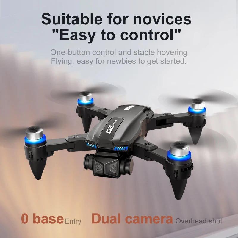 2025 NEW D5 Drones 4K HD Professional Remote Control Helicopter Plane RC Dron With Screen obstacle avoidance FPV Quadcopter Toys