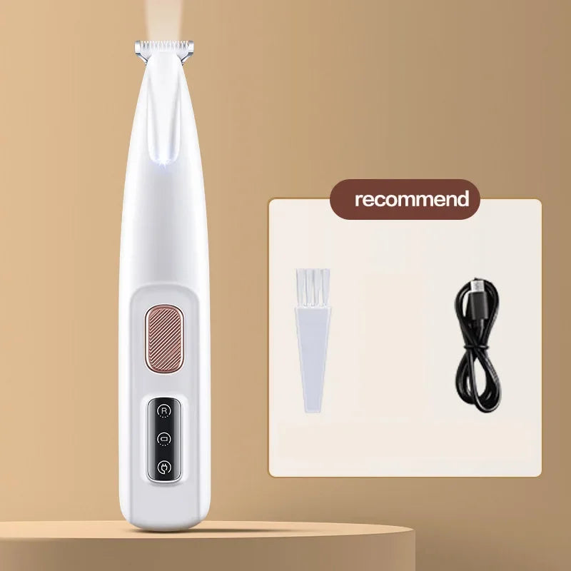 Dog Paw Trimmer with LED Light Fully Waterproof Pet Hair Trimmer with LED Display Dog Clippers for Grooming 18mm Widen Blade
