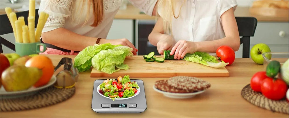 Digital Kitchen Scale LED Display 10kg/1g Stainless Steel Panel Electronic Scales Home Jewelry Food Snacks Weighing Baking Tools