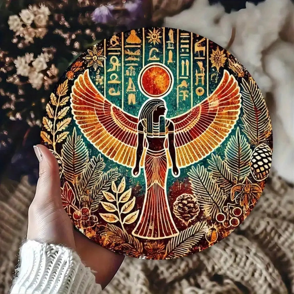 Ancient Egypt Wall Decor Metal Sign Isis Egyptian Goddess Home Office Heavy-Duty Iron Art